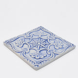 Azulejo en relief du Portugal I Bleu clair Azulejo Padrão à relief