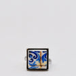 Bague carrée aux motifs azulejos I Bijoux fantaisie portugais Bague "Azulejos"