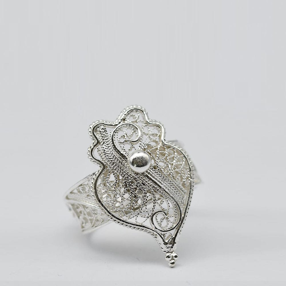 Bague coeur de Viana en filigrane d'argent I Vente en ligne Coração de Viana I Bague en argent