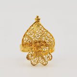 Bague coeur de Viana en filigrane d'argent I Vente en ligne Coração de Viana I Bague en argent doré