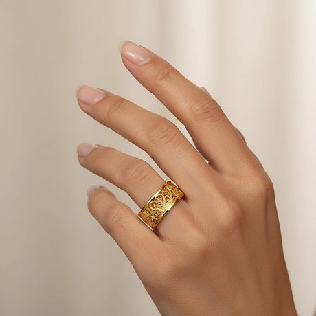 Bague en filigrane d'argent du Portugal I Vente en ligne Coração de Viana I Bague en argent doré
