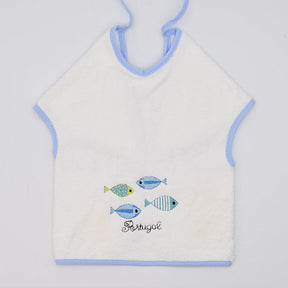 Bavoir rouge en coton aux motifs sardines portugaises Bavoir en coton "Sardinhas" - Bleu