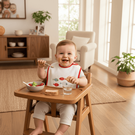 Bavoir rouge en coton aux motifs sardines portugaises Bavoir en coton "Sardinhas" - Rouge