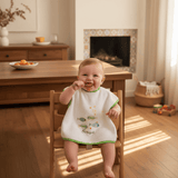 Bavoir tablier vert en coton aux motifs sardines portugaises Bavoir tablier "Sardinhas" - Vert