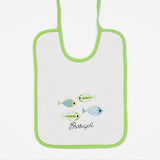 Bavoir vert en coton aux motifs sardines portugaises Bavoir en coton "Sardinhas" - Vert
