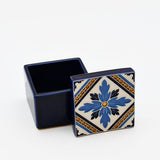 Boîte Céramique Artisanale Azulejos - Bleu cobalt & Liège Boite à secrets "Azulejos" - Bleu