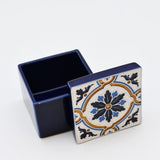 Boîte Céramique Artisanale Azulejos - Bleu & Liège Boite à secrets "Azulejos" - Bleu