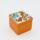 Boîte Céramique Artisanale Azulejos - Orange & Liège Boite à secrets "Azulejos" - Orange
