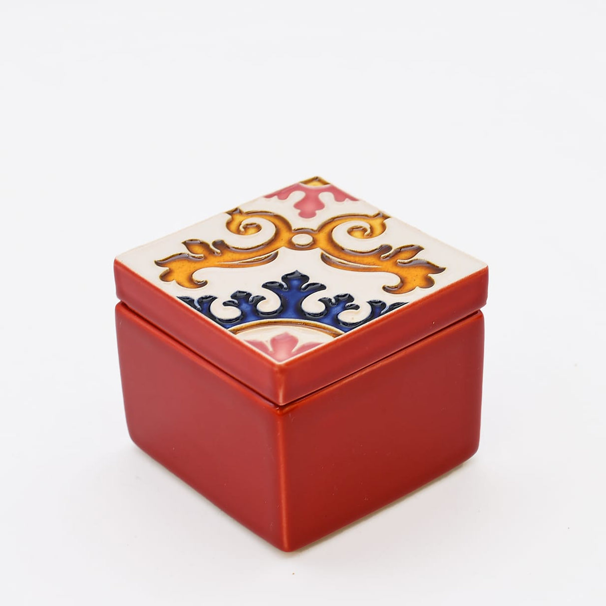 Boîte Céramique Artisanale Azulejos - Rouge & Liège Boite à secrets "Azulejos" - Rouge