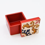 Boîte Céramique Artisanale Azulejos - Rouge & Liège Boite à secrets "Azulejos" - Rouge