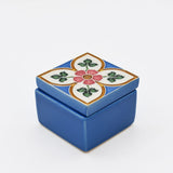 Boîte Céramique Artisanale Azulejos - Turquoise & Liège Boite à secrets "Azulejos" - Turquoise