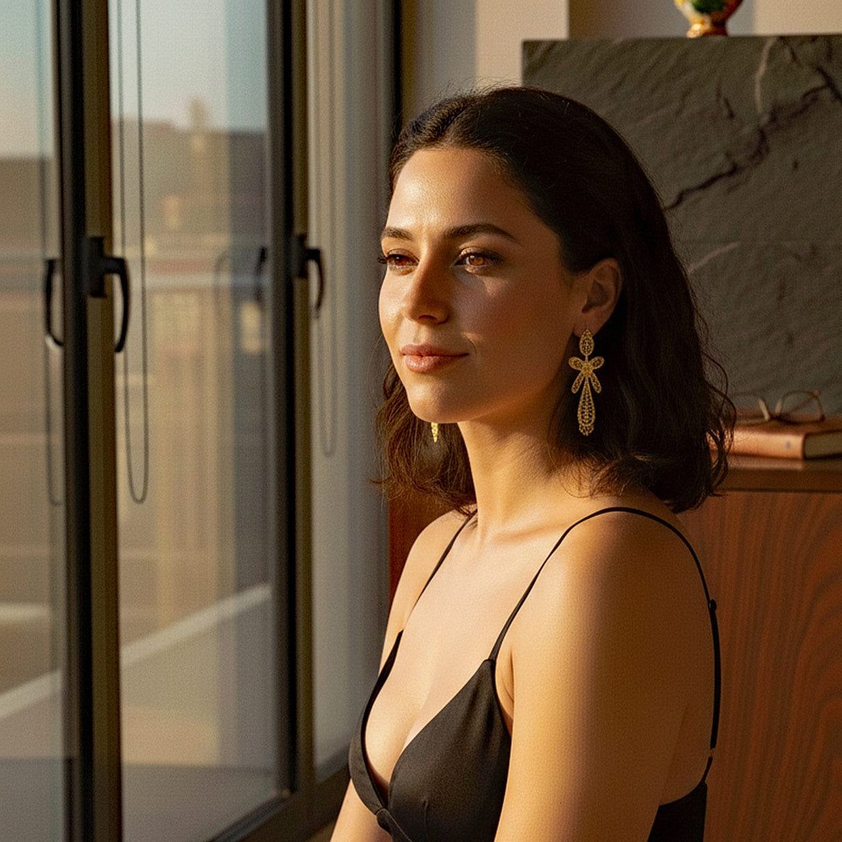 Boucles d'oreille du Roi en argent doré I Bijoux portugais Brincos À Rei I Boucles d'oreille en argent doré - 6.5cm