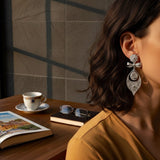 Boucles d'oreille en filigrane d'argent doré I Vente de bijoux argent Brincos À Princesa I Boucles d'oreille en argent - 9cm