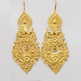Boucles d’Oreilles Brincos à Rainha – Filigrane Portugais 5,5 cm Brincos À Rainha I Boucles d'oreille en argent doré - 5.5cm
