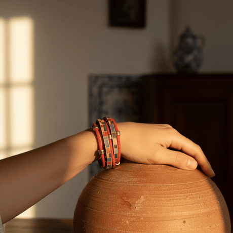 Bracelet en liège 4 lanières – Artisanal portugais vegan Bracelet en liège 4 lanières