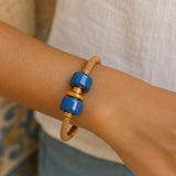 Bracelet en liège et perles turquoise Bracelet en liège et perles turquoise