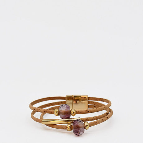 Bracelet en liège tressé noir – Unisexe, élégant et artisanal Bracelet en liège