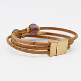 Bracelet en liège tressé noir – Unisexe, élégant et artisanal Bracelet en liège