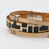 Bracelet en liège tressé noir – Unisexe, élégant et artisanal Bracelet en liège