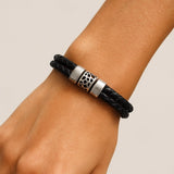 Bracelet en liège tressé noir – Unisexe, élégant et artisanal Bracelet en liège tressé unisexe - Noir