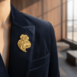 Broche Coeur de Viana en argent doré 6cm I Vente bijoux argent Coração de Viana I Broche en argent doré - 6cm