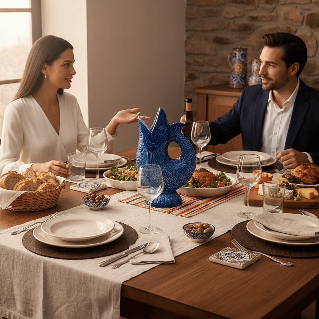 Carafe en céramique bleue en forme de poisson Carafe en céramique en forme de Poisson - Bleue