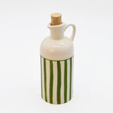 Carafe rayée verte et blanche avec bouchon en liège Carafe à bouchon rayée "Costa Nova Mar" 18cm - Vert
