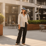 Casquette Gavroche en lin Bleu Denim Casquette en lin - Bleu