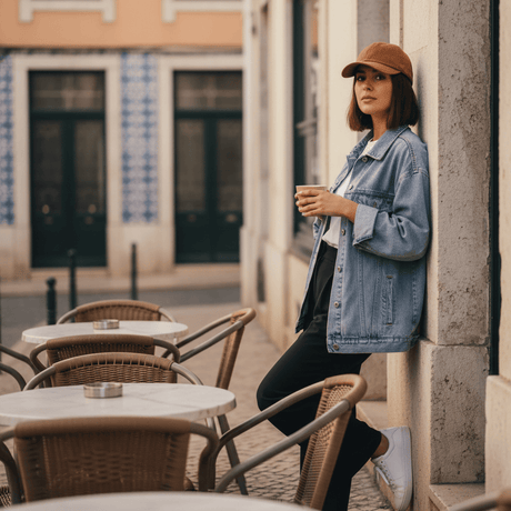 Casquette Gavroche en lin Bleu Denim Casquette en lin - Camel