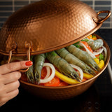 Cataplana portugaise en cuivre  Cataplana en cuivre 5 à 6 couverts - 30cm