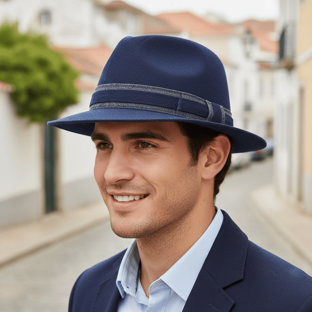 Chapeau en feutre Fedora - Bleu Chapeau en feutre Fedora - Bleu