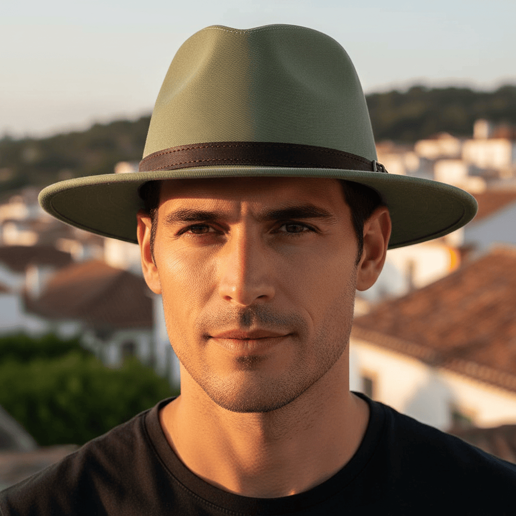 Chapeau portugais de luxe en coton Kaki Chapeau en coton - Kaki