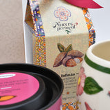 Coffret cadeau portugais – Amandes chocolatées, infusion & céramique artisanale Coffret cadeau "Amêndoas"