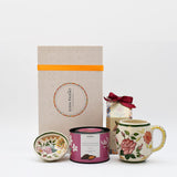 Coffret cadeau portugais – Amandes chocolatées, infusion & céramique artisanale Coffret cadeau "Amêndoas"