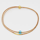 Collier en liège et 4 perles grises élégant et artisanal Collier en liège et perle - Turquoise