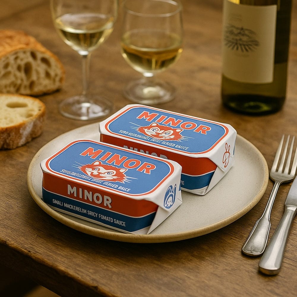 Conserve de petits maquereaux à la sauce tomate épicée Minor Minor I Conserve de petits maquereaux à la sauce tomate épicée