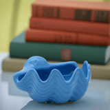 Coquillage en céramique bleu turquoise I Coupe portugaise en forme de coquillage Coquillage en céramique 16cm - Bleu Turquoise