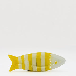 Coupe à olive verre fusionné jaune blanc rayé – apéritif portugais Coupe à olive en verre - Jaune