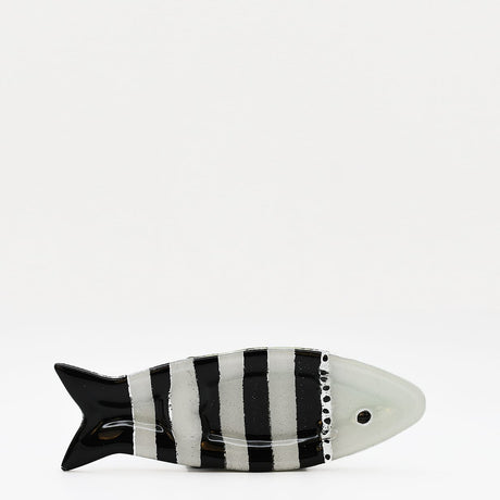 Coupe à olive verre fusionné noir blanc rayé – apéritif portugais Coupe à olive en verre - Noir