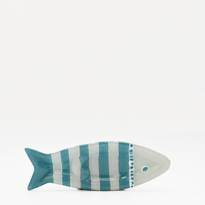 Coupe à olive verre fusionné turquoise blanc rayé – apéritif portugais Coupe à olive en verre - Turquoise