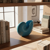 Coupe en céramique en forme de coquillage bleue turquoise Coquillage en céramique 17cm - Bleu Turquoise