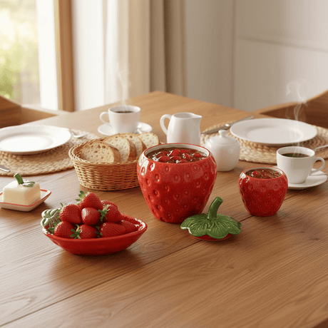 Coupe en forme de fraise I Vaisselle portugaise Petit plat de service en céramique en forme de fraise