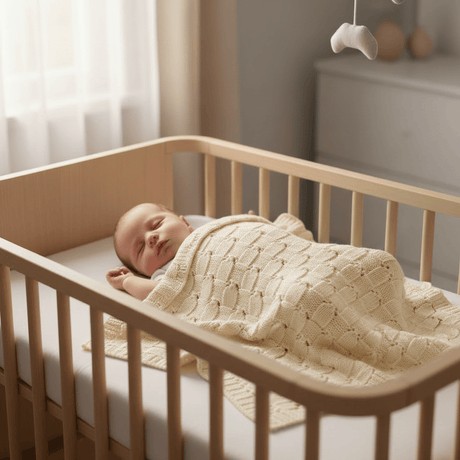 Couverture bébé blanche en maille acrylique douce et légère Couverture en maille pour bébé - Blanc