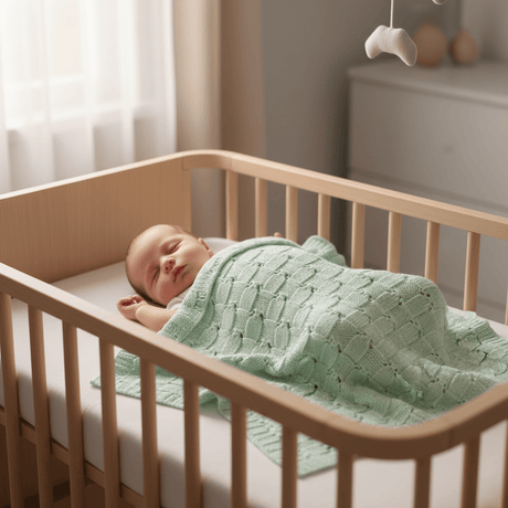 Couverture bébé verte en maille acrylique douce et légère Couverture en maille pour bébé - Vert