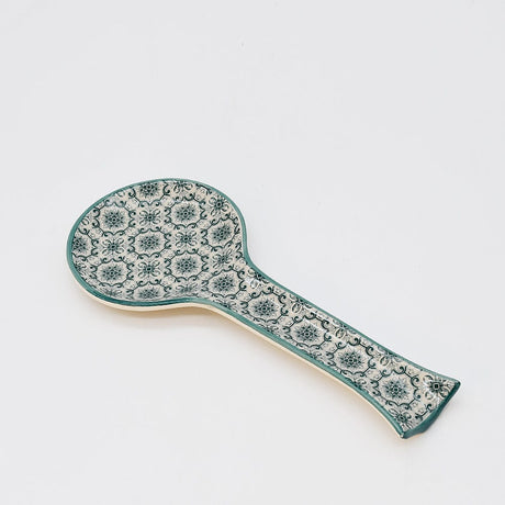 Cuillère de service en céramique motifs azulejos verts et blancs Cuillère de service en céramique "Padrão" - Verte
