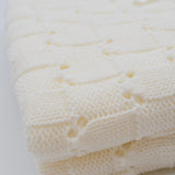 Doudou jaune en coton aux motifs sardines portugaises Couverture en tricot - Blanc
