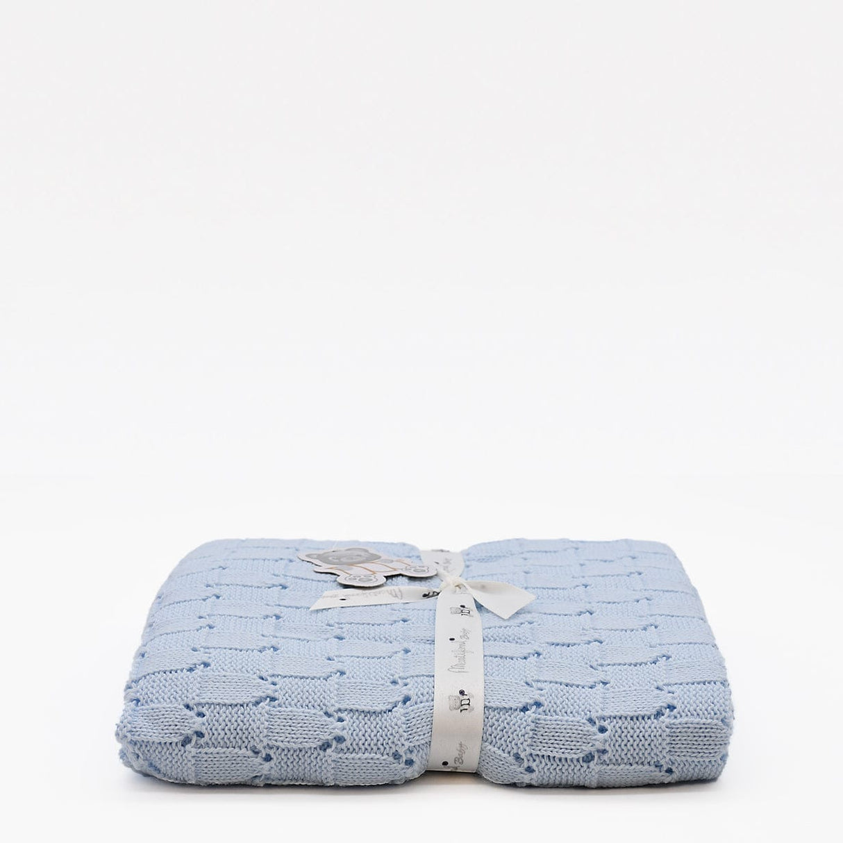 Doudou jaune en coton aux motifs sardines portugaises Couverture en tricot - Bleu