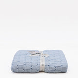 Doudou jaune en coton aux motifs sardines portugaises Couverture en tricot - Bleu