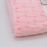 Doudou jaune en coton aux motifs sardines portugaises Couverture en tricot - Rose