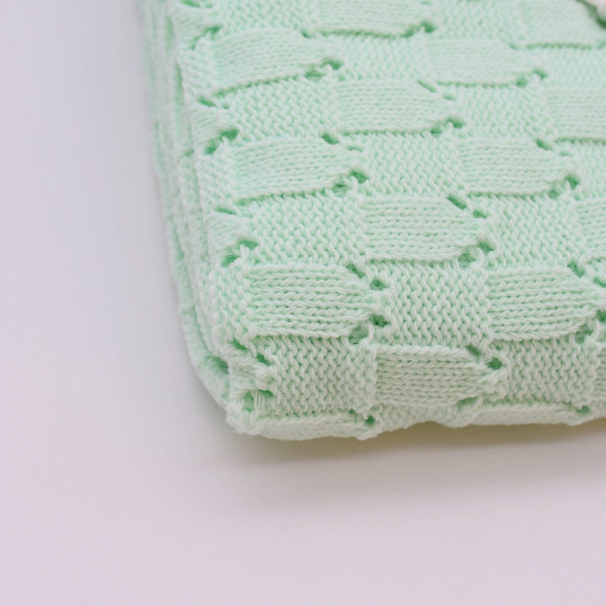 Doudou jaune en coton aux motifs sardines portugaises Couverture en tricot - Vert